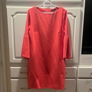 Banana Republic Vibrant Peach Long Sleeve Dress